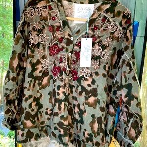 Kyla Seo Jungle Tie Dye oversized top,xs